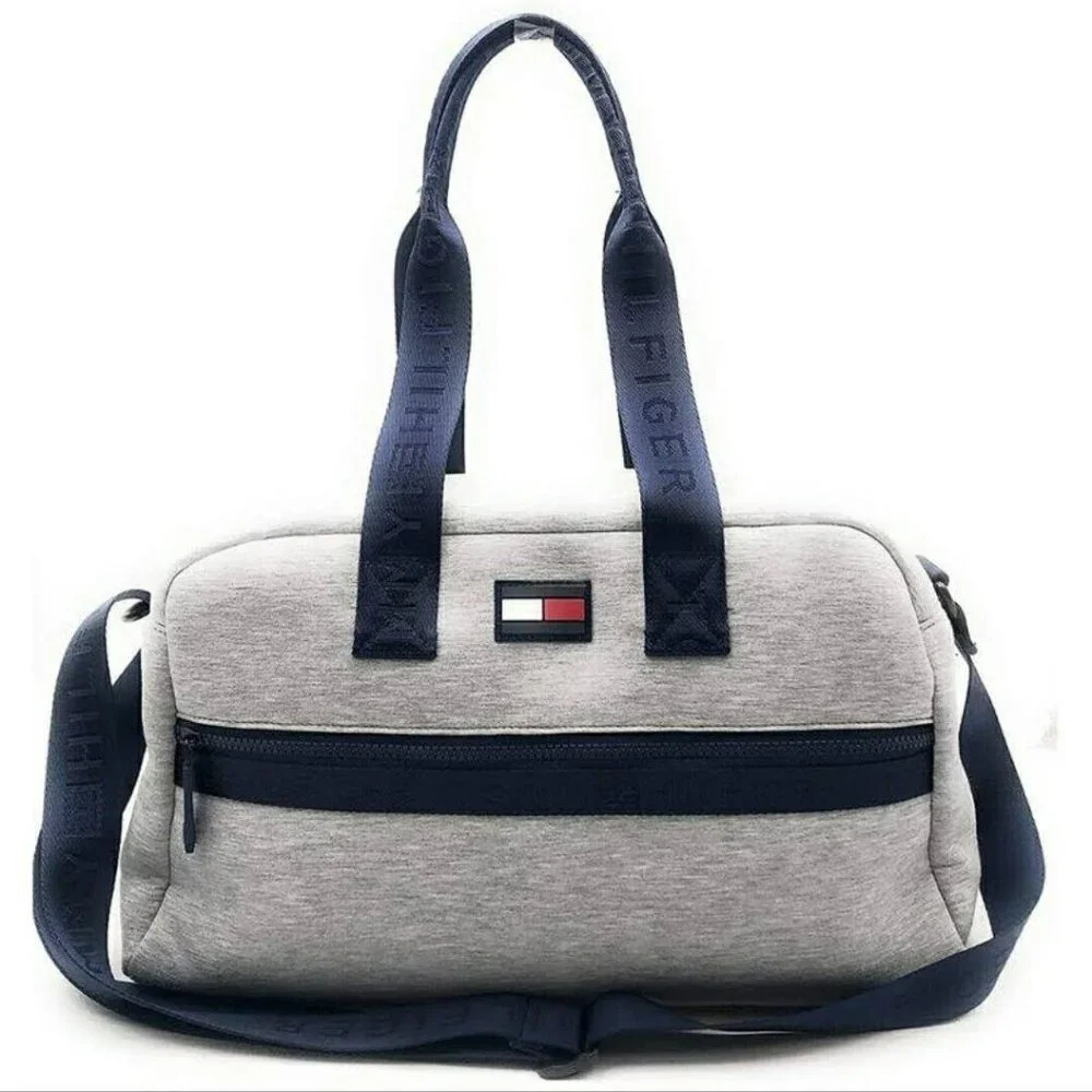 TOMMY HILFIGER WEEKENDER BAG COLOR GREY/ BLUE NEW